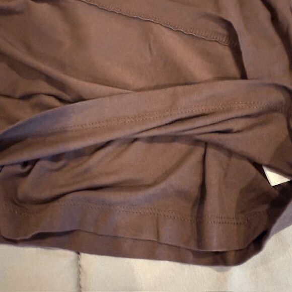 Rachel Zoe Double Layer Long Sleeve Stretch Fitted Top Dark Brown Size XL - Picture 5 of 10